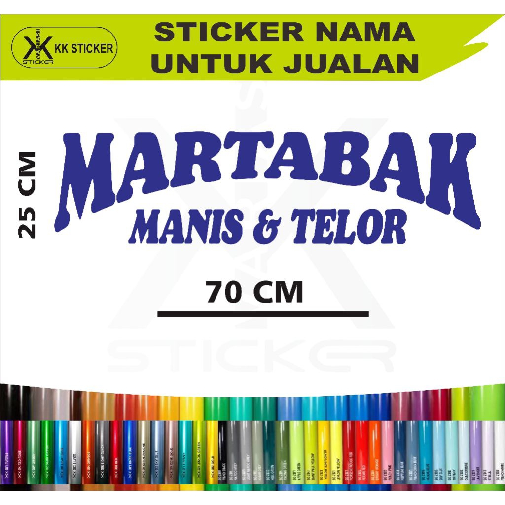 

sticker tulisan MARTABAK ukuran 70x25 cm