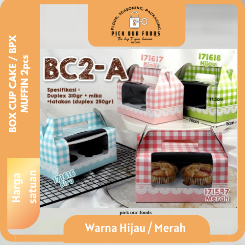 Box Cup Cake / Box Puding | Kotak Muffin | Dus Cup Cake 2pcs | Box Mini Cake