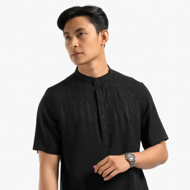 Heymale Kazym Almaz Shirt Men Baju Koko Pria Lengan Pendek