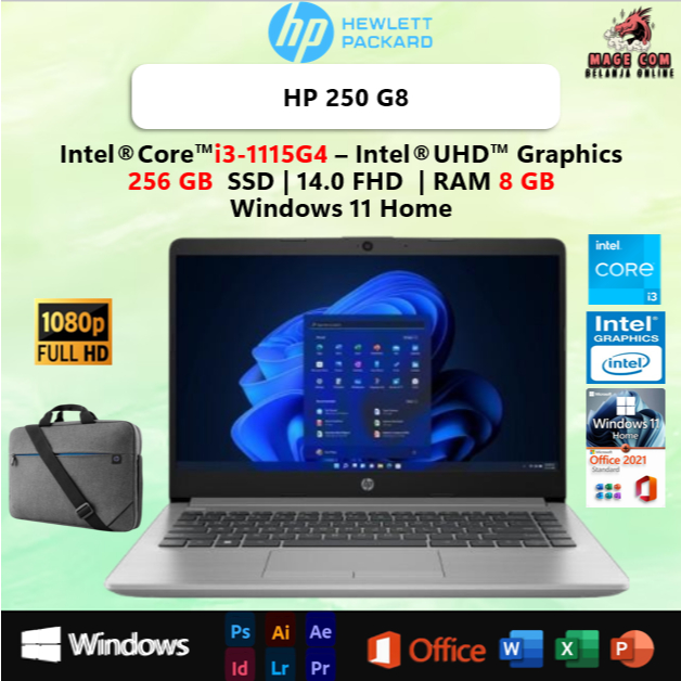Laptop HP 250 G8 I3 1115G4 8GB 256GB W11 15.6FHD