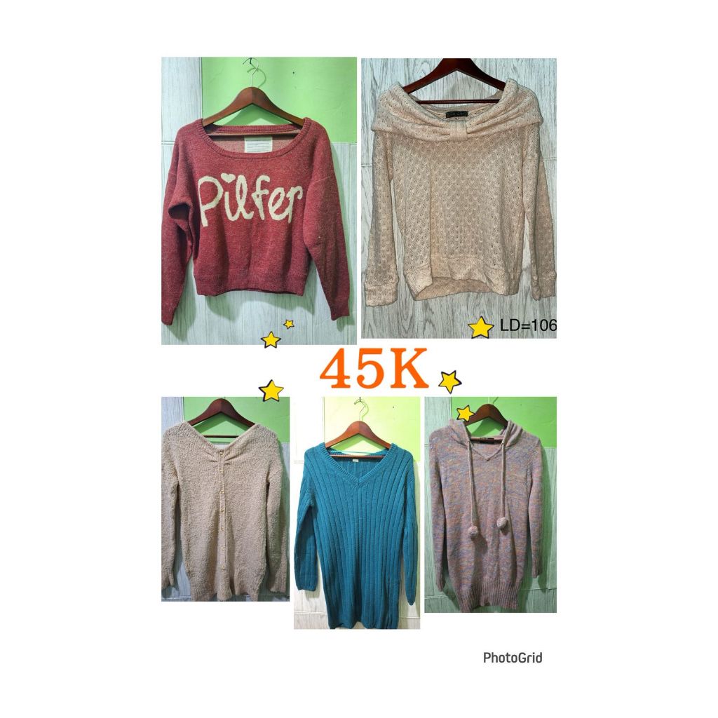 Sweater Wanita Preloved Murah - Rajut / Hoodie / Cardigan