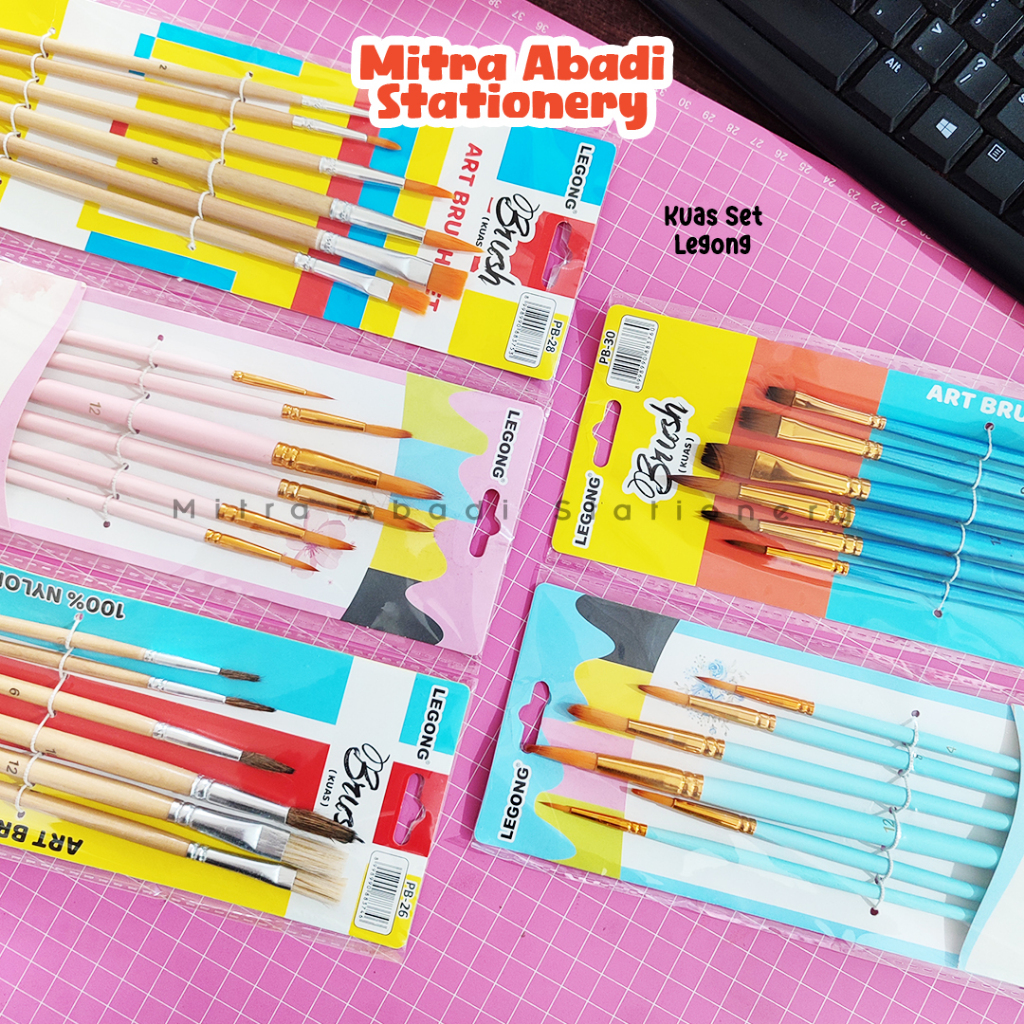 

KUAS SET LEGONG / BRUSH ALAT LUKIS CAT GAMBAR ART WATERCOLOR ACRYLIC ALAT TULIS ATK STATIONERY MURAH