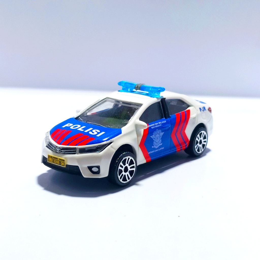 DIECAST SKALA 1/64 TOYOTA COROLLA CUSTOM MOBIL POLISI INDONESIA PJR PATWAL