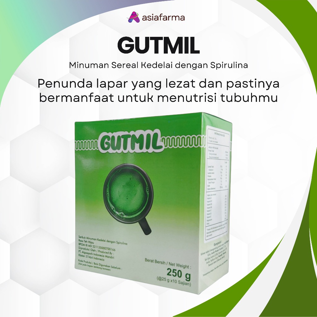 

GUTMIL Minuman Serbuk Kedelai dengan Spirulina 250gr (Isi 10 sachet)
