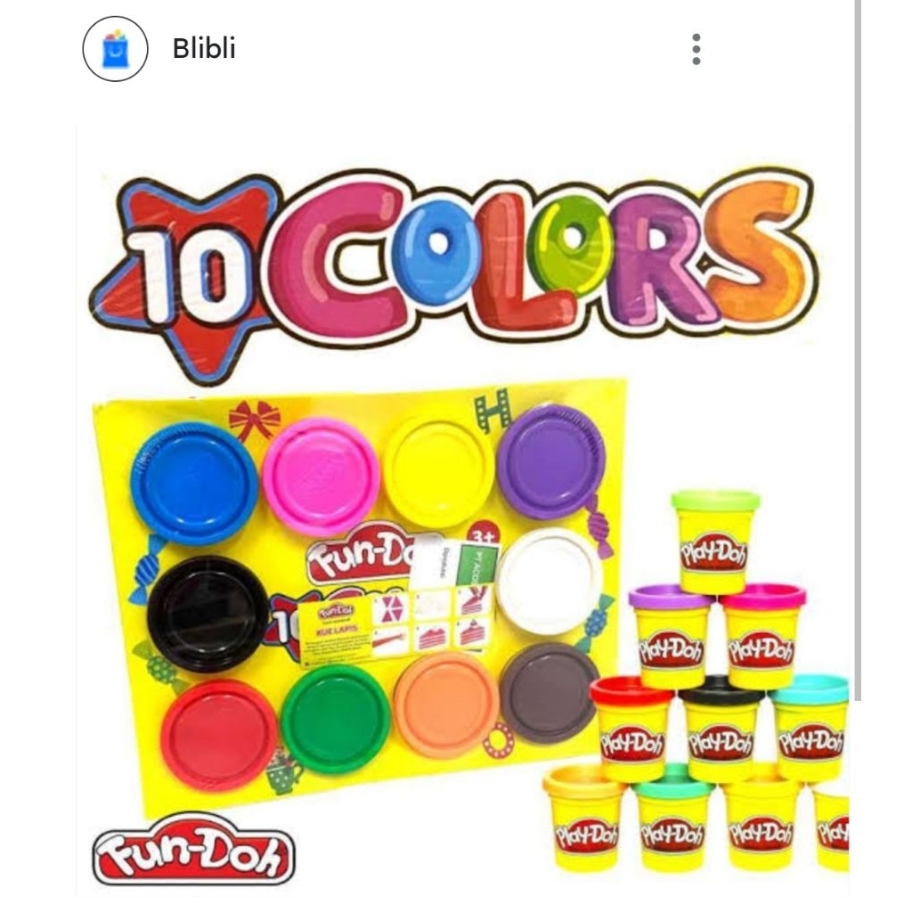 Fun-Doh / Play-Doh 10 Colors - Play Doh Isi 10