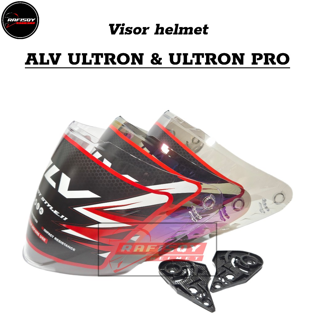 Kaca helm ALV ULTRON | visor helmet alv ultron PRO warna bening hitam smoke silver
