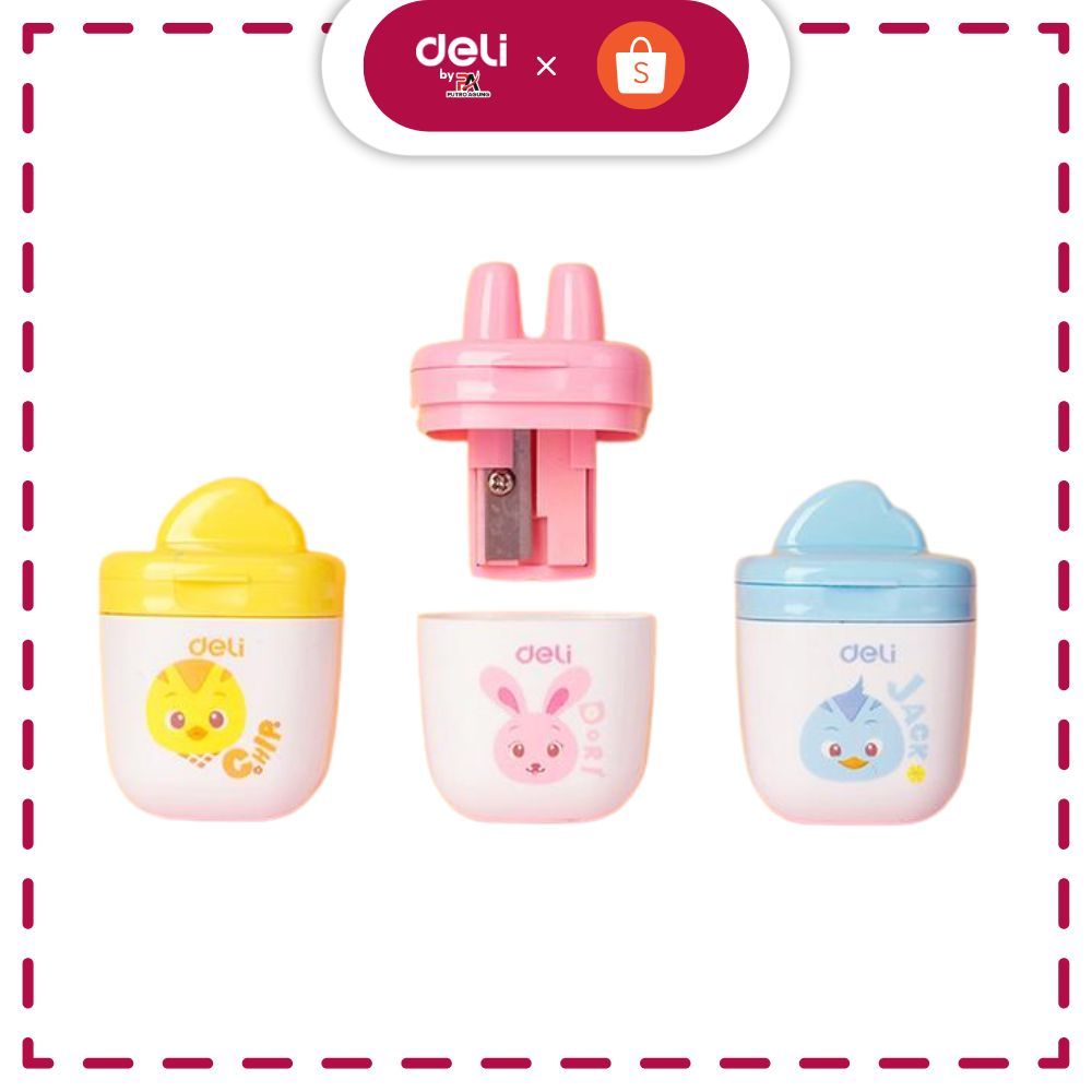 Deli Rautan Pensil satu lubang 8mm 3 Warna ER01300