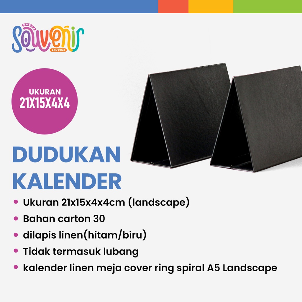 

Dudukan Tatakan Kalender Linen Meja Cover Ring Spiral A5 Landscape - Hitam