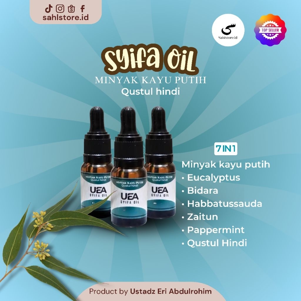 UEA Syifa Oil/Minyak Kayu Putih Qusthul Hindi/Pelega Tenggorokan Hidung Tersumbat