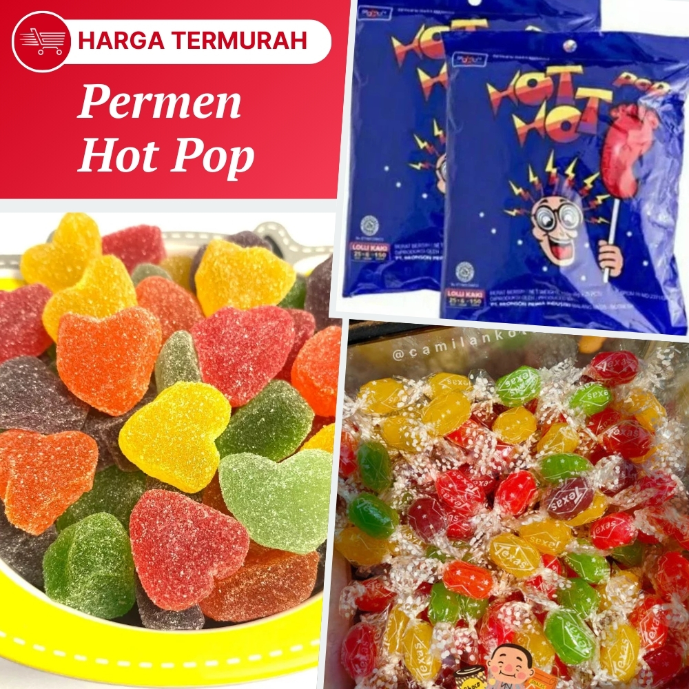 Olivoliv Snack Aneka Permen Jadul Permen Kaki Hot Hot Pop Permen Jelly Waisun Mixed Malaysia Permen
