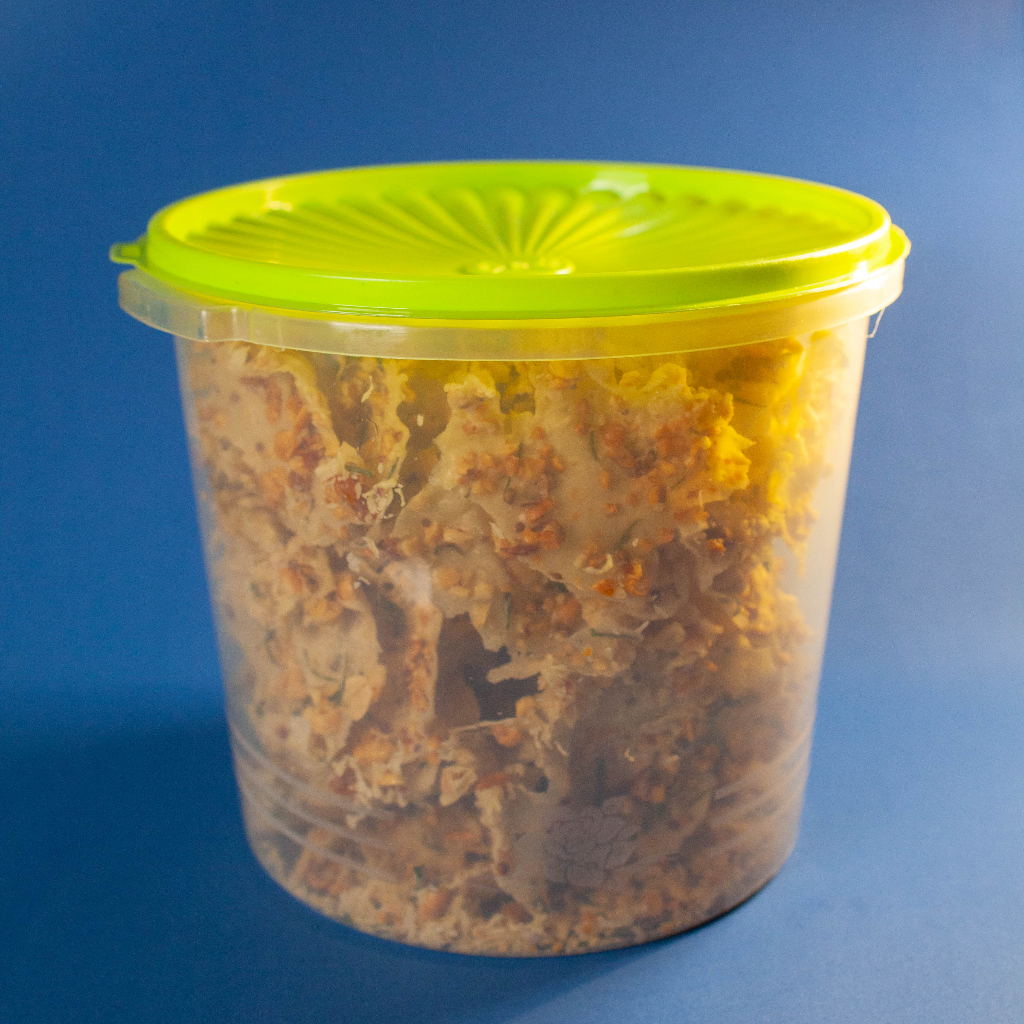 (KHUSUS INSTANT) Rempeyek Toples Besar 5L Sugih Rasa Bandung Kacang Tanah Teri Rebon