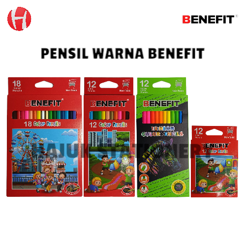 

PENSIL WARNA BENEFIT ISI 18,12,12 NEON,12 pendek