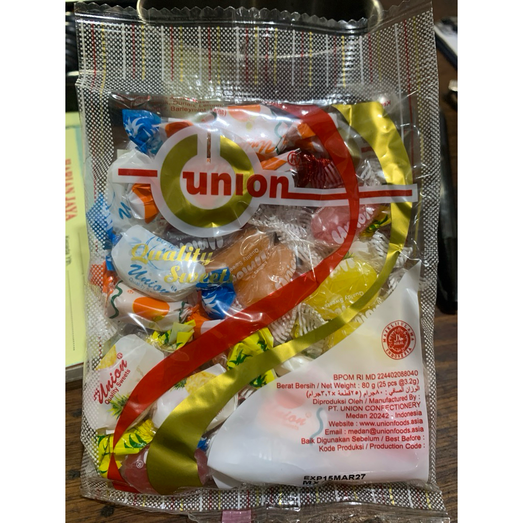 

PERMEN-BON BON JADUL WARNA WARNI UNION 25 BIJI