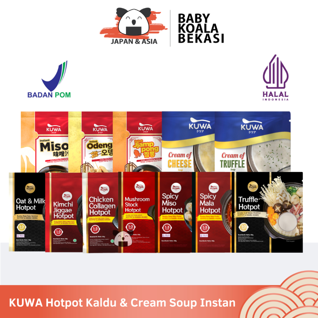 

KUWA Hotpot Kaldu & Cream Soup Hala l Chicken Collagen Kimchi Mushroom Tuffle Spicy Mala Oat Milk Cheese | Kaldu Miso Jjampong Odeng -BKB