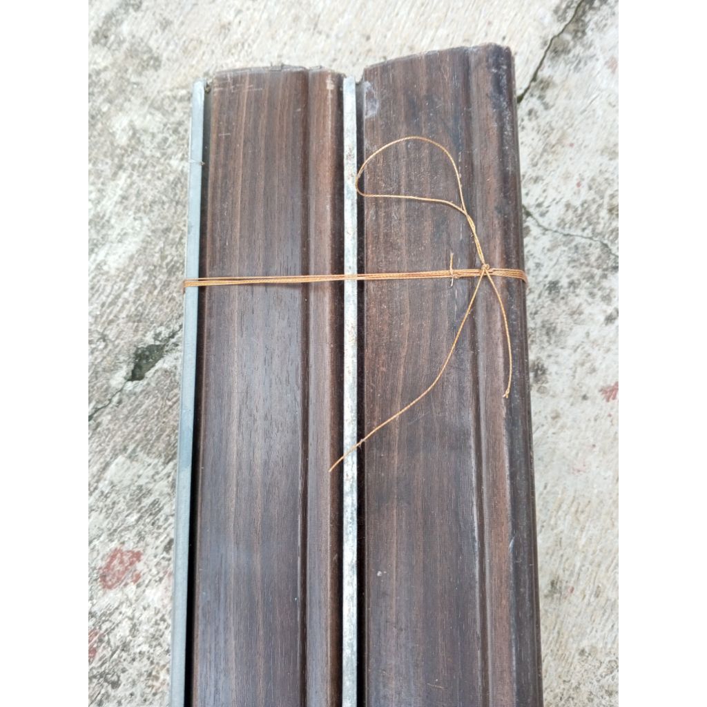 Lebihan potongan Slat Daun Rolling Door Besi Tebal 0,5 mm urat kayu 72,5 cm