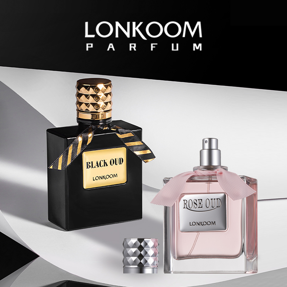 Lonkoom Parfum Black Oud & Rose Oud 100ml - EvoZone Parfum Oud Wood & Sensual Oud 100ml