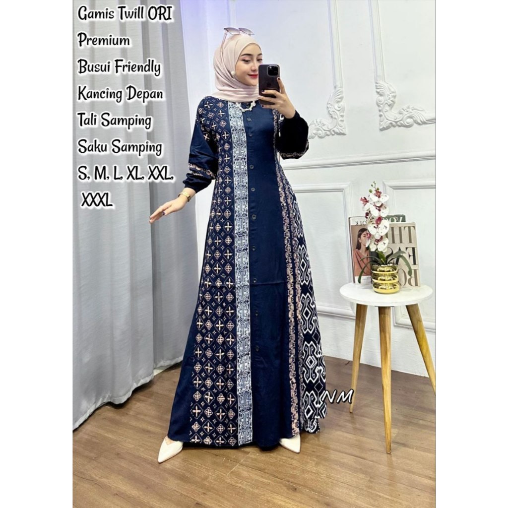 GNM 7 - GAMIS K | TWILL ORI SIZE S-XXL | GAMIS TWILL ORI LD 100-130 PEKALONGAN | GAMIS TWILL ORI PRE