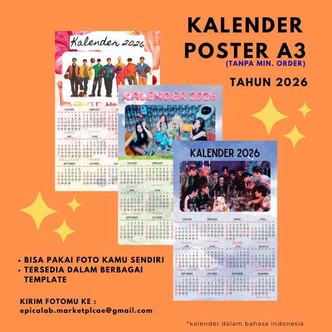 

[custom foto] Kalender Poster - Kalender 2026 ukuran A3+