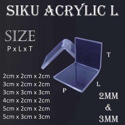

Siku Akrilik / Acrylic - Siku meja untuk penjepit sekat acrylic / Siku Acrylic / Akrilik Siku Bening