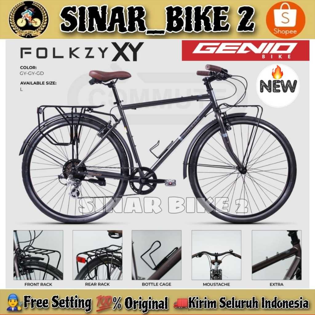 Sepeda Gravel GENIO FOLKZY XY 700C Balap Hybrid 8 Speed ( NEW COLOR ) // SEPEDA TOURING GENIO FOLKZY