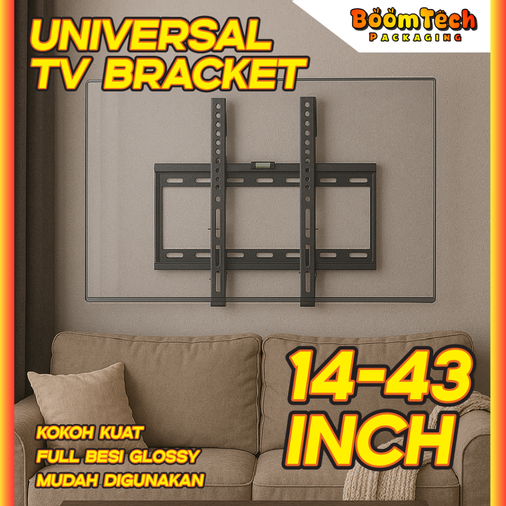 BRACKET TV LED 14 17 19 20 22 24 27 32 40 43 “ Inch Universal Smart TV Digital LCD Braket Fleksibel