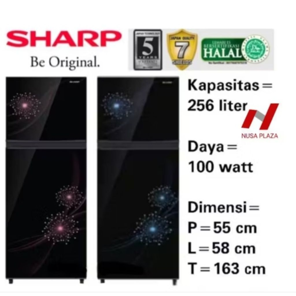 KULKAS 2 PINTU JUMBO NO FROST SHARP SJ-317MG