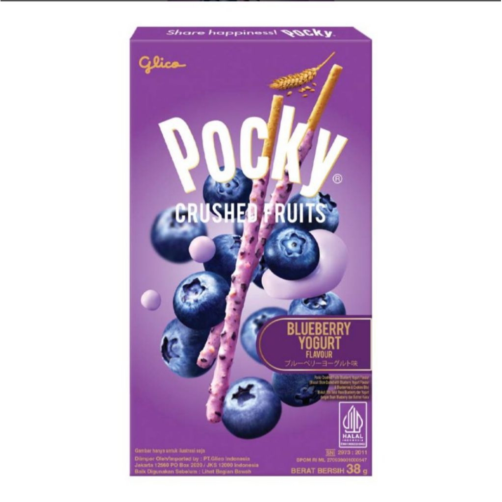 

Pocky Crushed Fruits Biskuit Stik Blueberry Yogurt 38 g