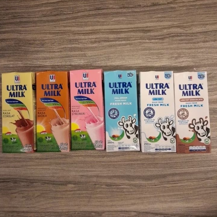 

Ultra Milk susu UHT 250ml rasa Coklat / Strawberry / Full Cream / Mocha / Lowfat Coklat / Lowfat Plain