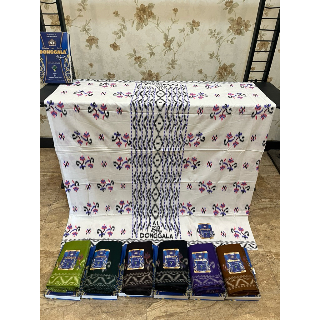 SARUNG DONGGALA MOTIF MST KEMBANG/SARUNG DONGGALA SONGKET/SARUNG SONGKET/SARUNG DEWASA