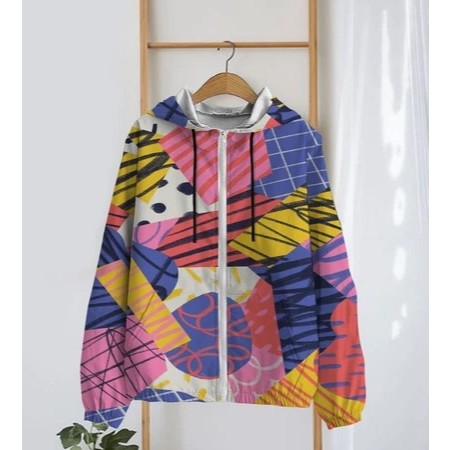 Jaket Parasut Wanita Printing Jumbo / jaket parasut Big Size / jaket parasut over size pria dan wani