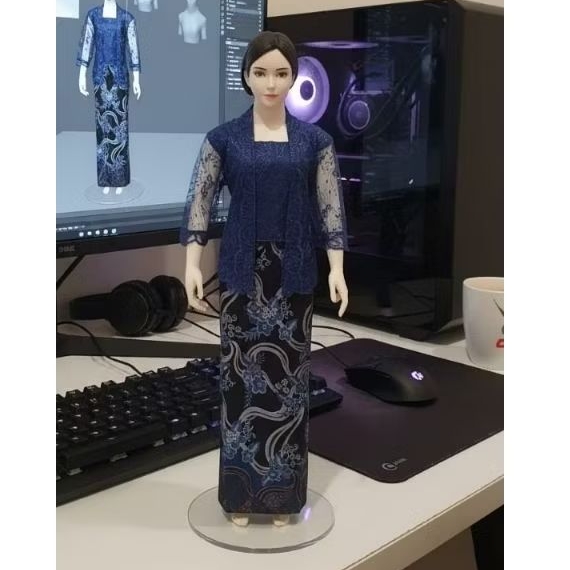 setelan kebaya kartini kain batik dan brokat