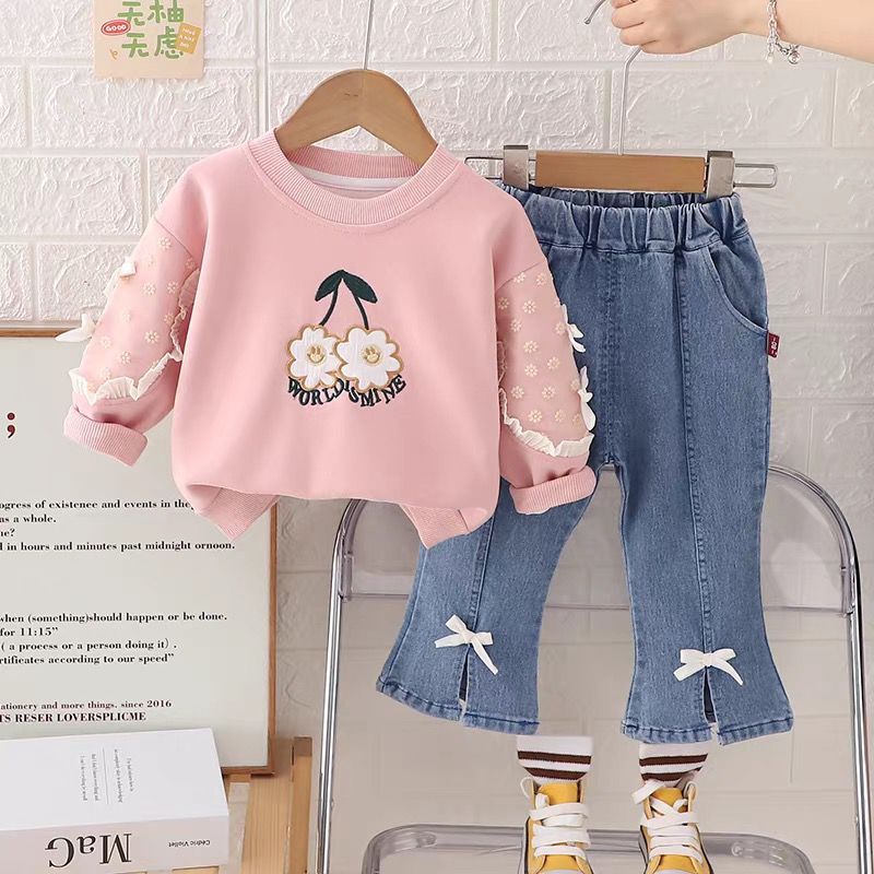 Setelan Jeans Viral Anak Perempuan Usia 1-4 Tahun | Pakaian Import Premium Terbaru Anak Cewek Oneset