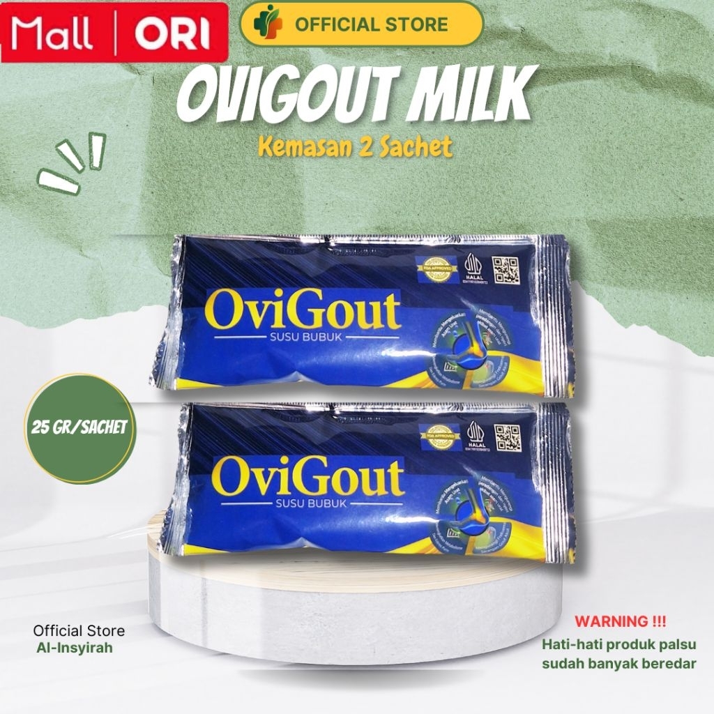 

2 Sachet Ovigout Milk - Susu Ovigout Sachet 25 gram - Susu Ovigout Untuk Asam Urat