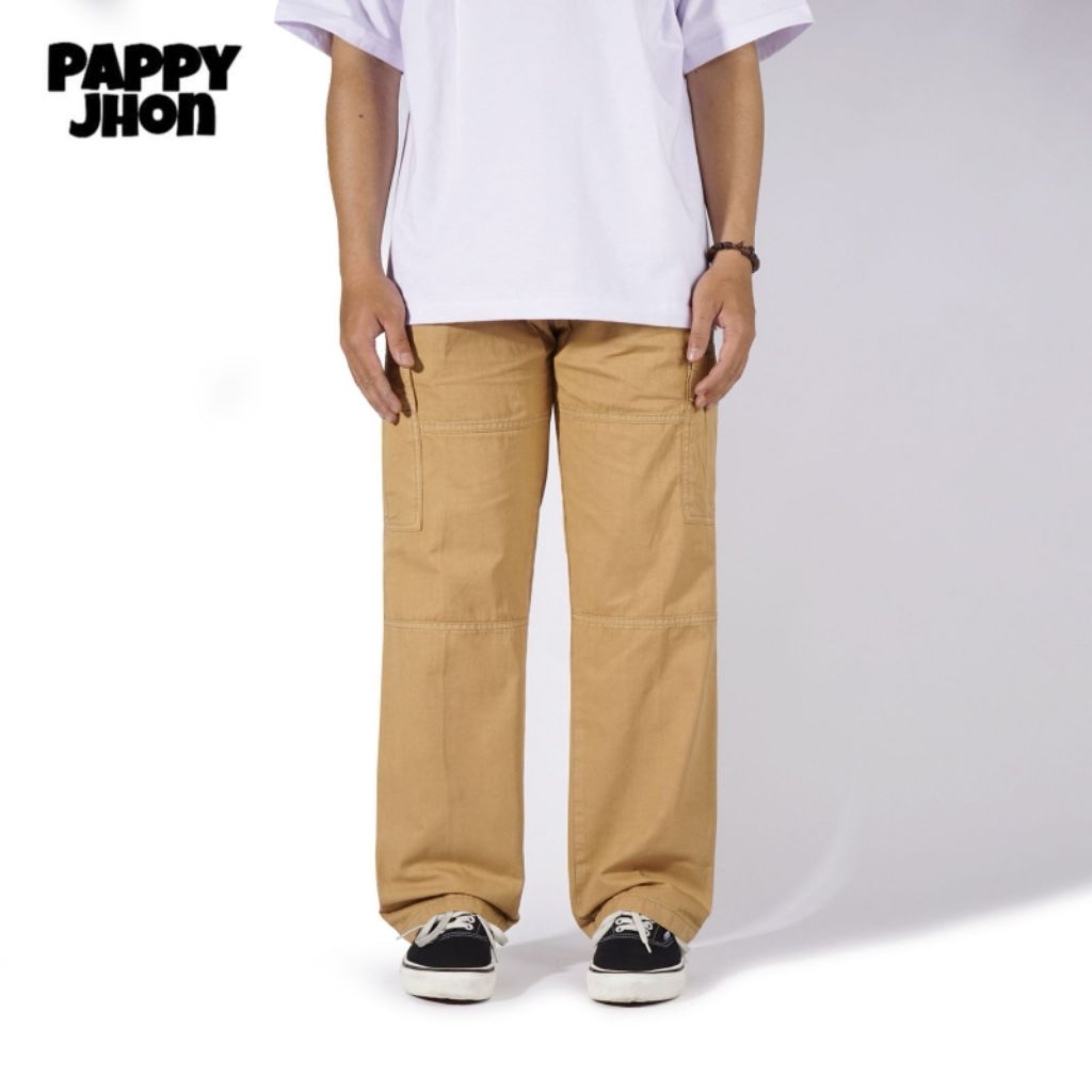 PAPPYJHON - Long Pants Cargo Twill Herringbone Mocca - Celana Panjang Cargo - Celana Outdor Pria