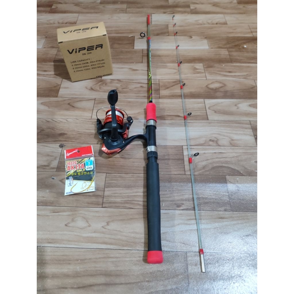 Set Pancing Joran Udang Super Lentur Swan Jerbung  + Reel 200 (Bonus Kail + Senar)