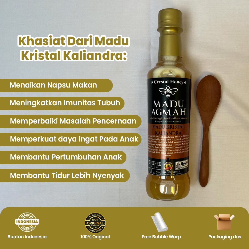 

Agmah Honey Atasi Nyeri Haid - Madu Murni Nektar Kaliandra Raw Asli 100% Tanpa Campuran 450gr