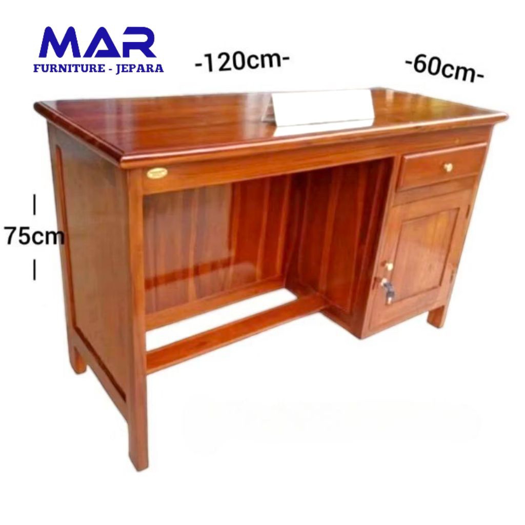 meja kantor kayu jati - meja guru kayu jati - meja komputer kayu jati - meja sekolah kayu jati - mej