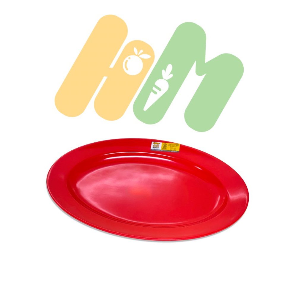 PIRING MELAMIN GOLDEN DRAGON WARNA ORANGE, MERAH, PUTIH