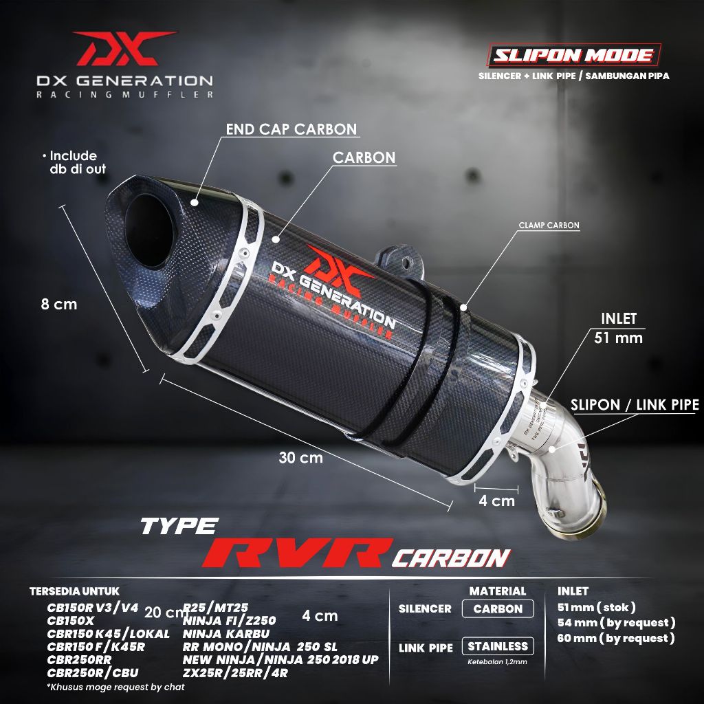 knalpot RvR Long Slip on zx25r / zx25rr 2023