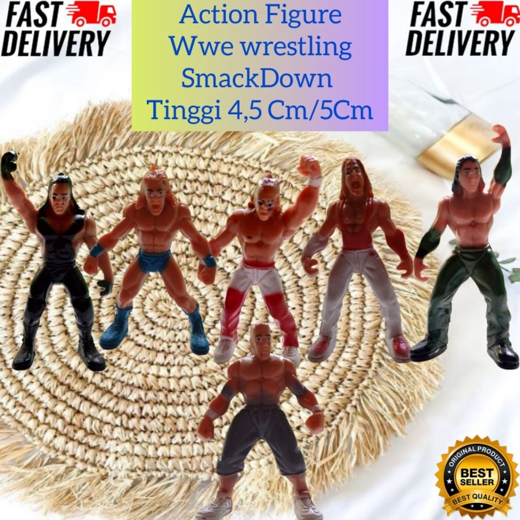 Action Figure Minifigure Wwe Wrestling SmackDown Tinggi 4,5 Cm/5 Cm Mainan Anak Wwe Wrestling