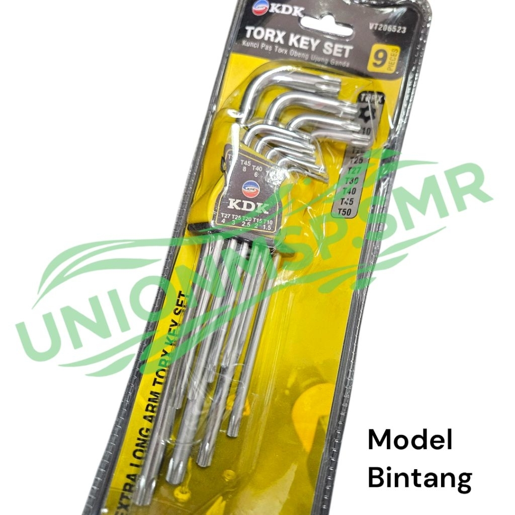 KDK Kunci L Set 9 Pcs (Hex Key / Torx Key / Ballpoint Key Set) | Kunci L Bintang dan Imbus Kualitas 