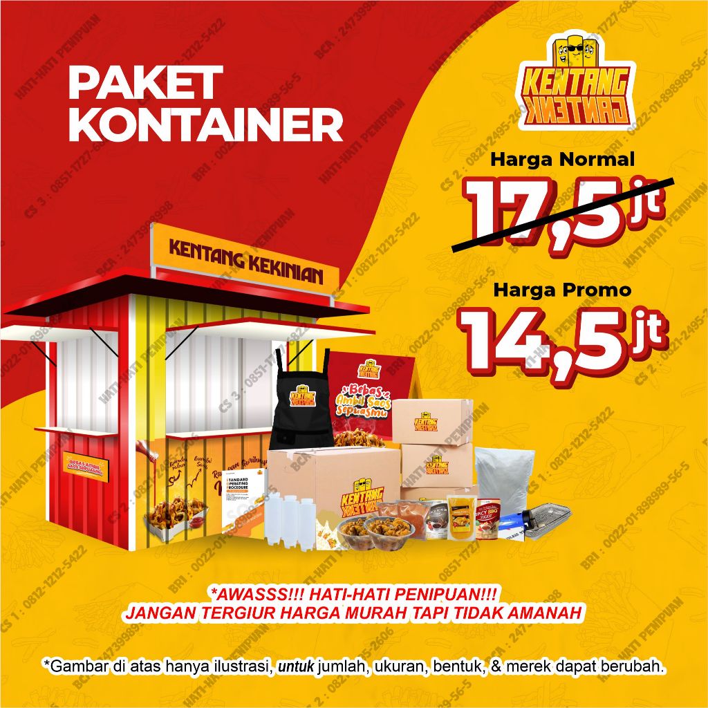 Paket Usaha Makanan French Fries - Paket Kontainer