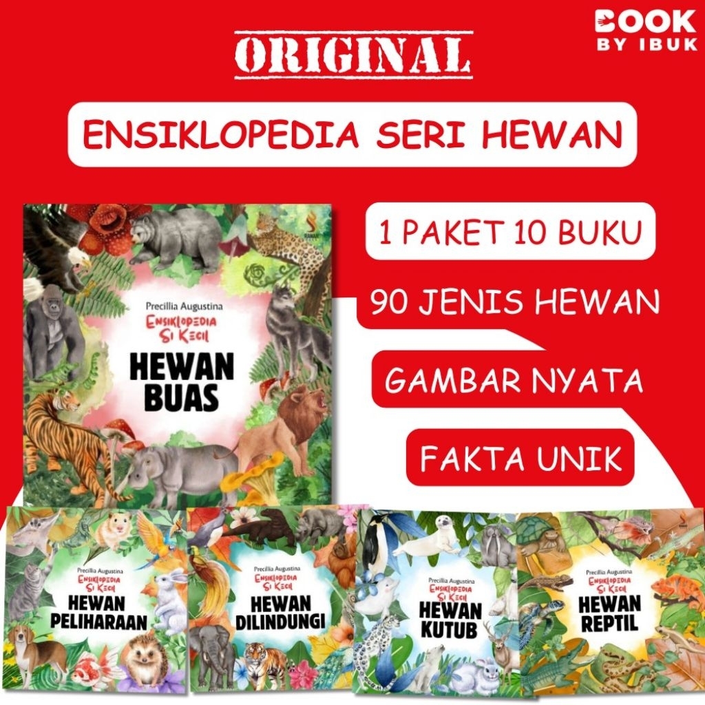 1 Paket 10 Buku Ensiklopedia Si Kecil Seri Hewan, Buku Ensiklopedia Binatang [Ranah Buku]