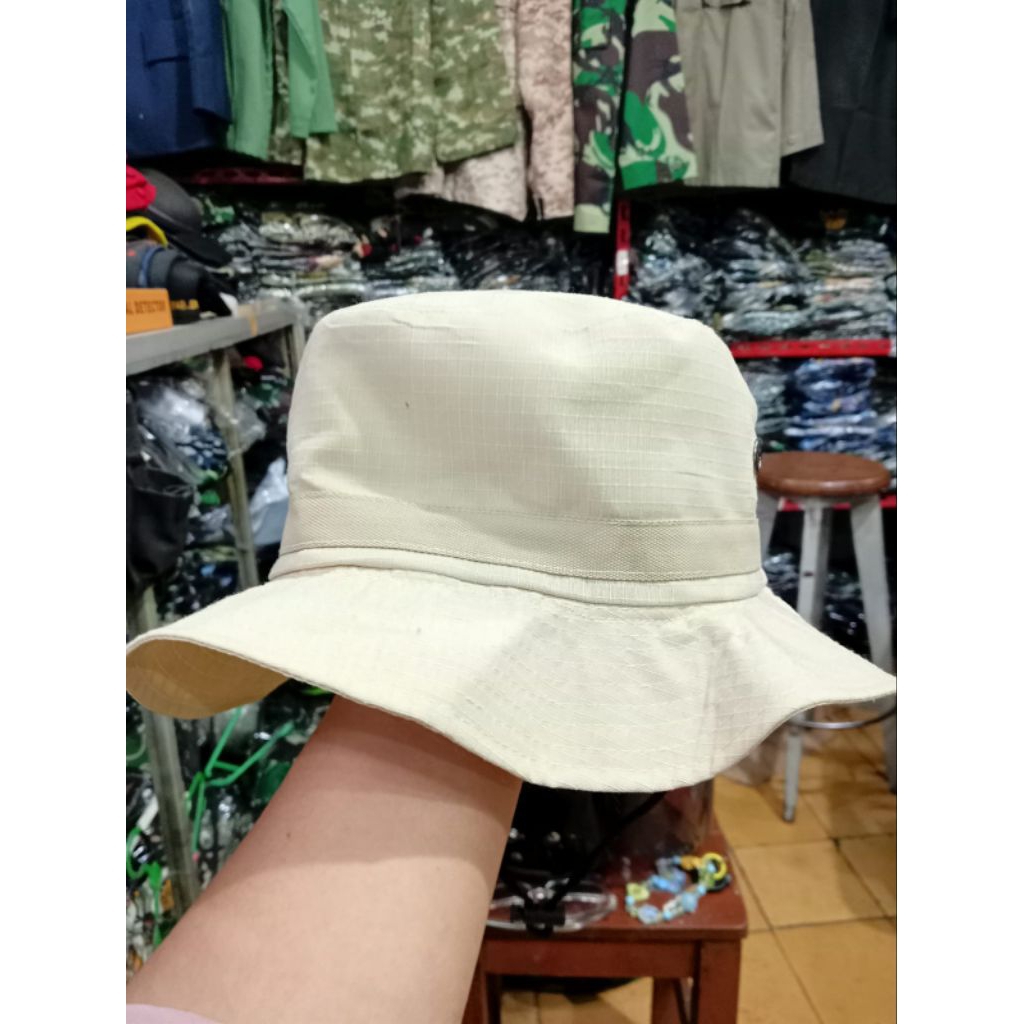 Topi rimba pria wanita topi rimba outdoor cream