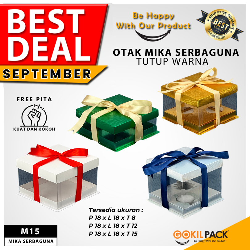 

Cake Box Kotak Kue Mika Transparan Dus Hadiah - Tutup Hologram 18x18/ M15
