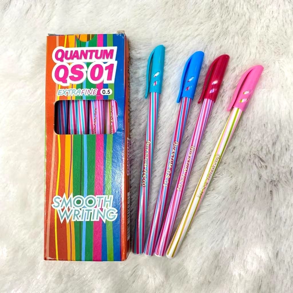 

Pulpen Merk QUANTUM Type QS-01 Smooth Writing ukuran 0,5mm 1 Box isi 12 pcs