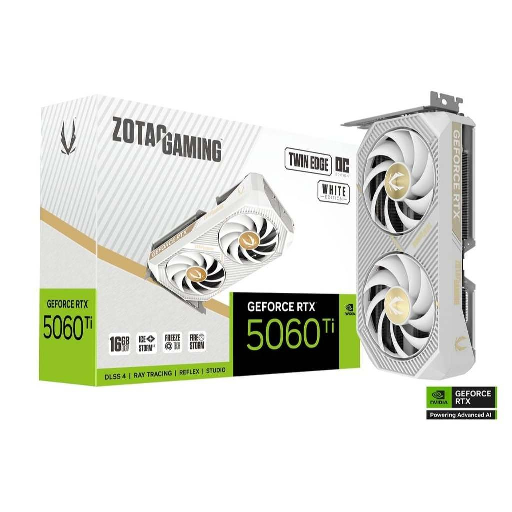 ZOTAC VGA GEFORCE RTX 5060 TI / 5060TI TWIN EDGE OC WHITE ED 16GB GDDR7