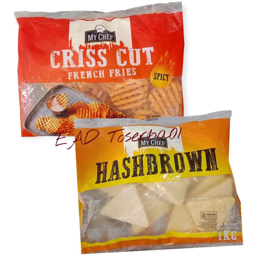 

My Chef Criss Cut Spicy | Hashbrown Segitiga | Shoestring French Fries Kentang Frozen 1 Kg