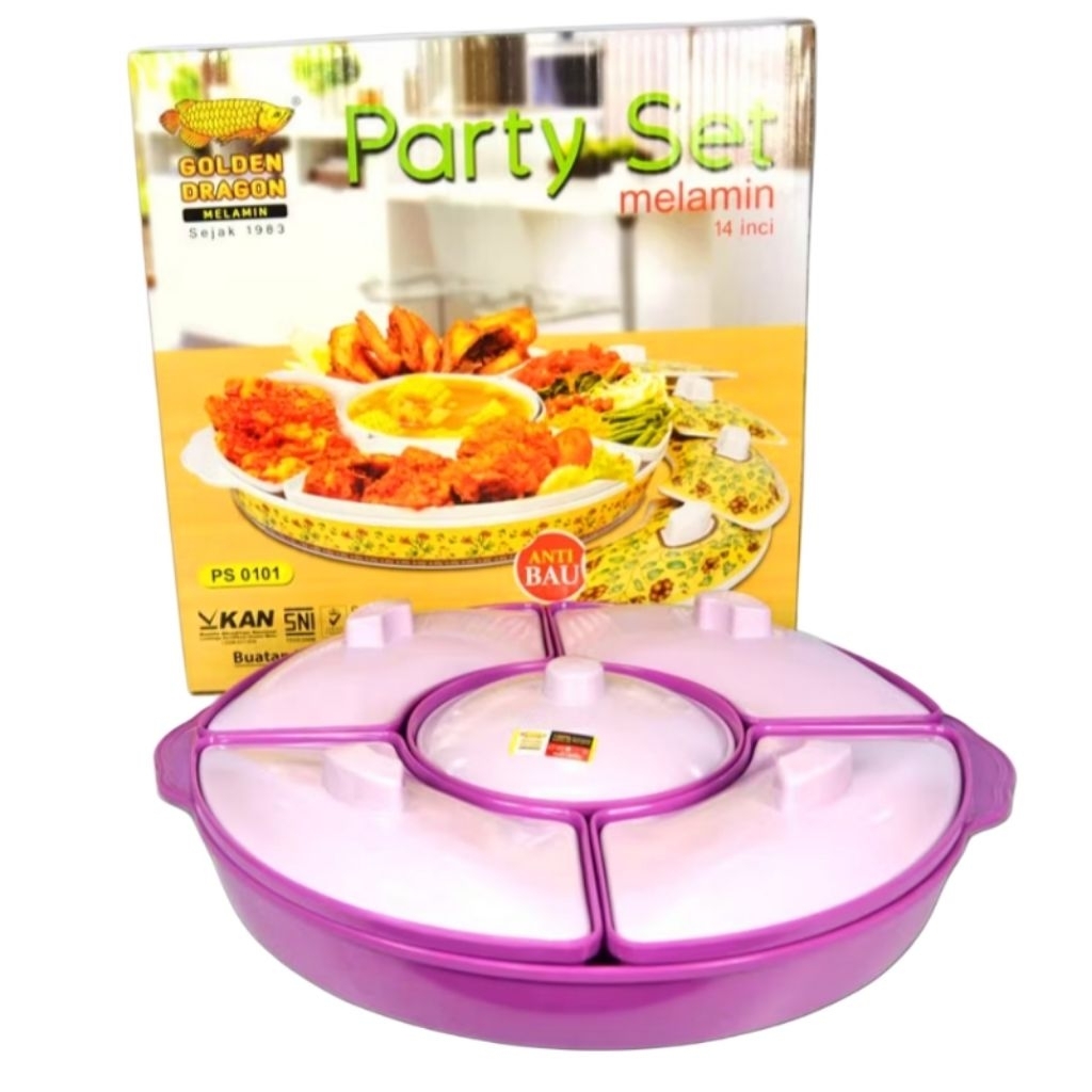 Prasmanan party set melamin golden dragon | toples prasmanan