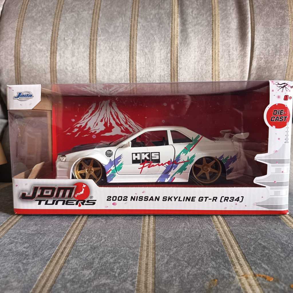 JADA TOYS 2002 NISSAN SKYLINE GT-R R34 SKALA 24 JDM TUNERS